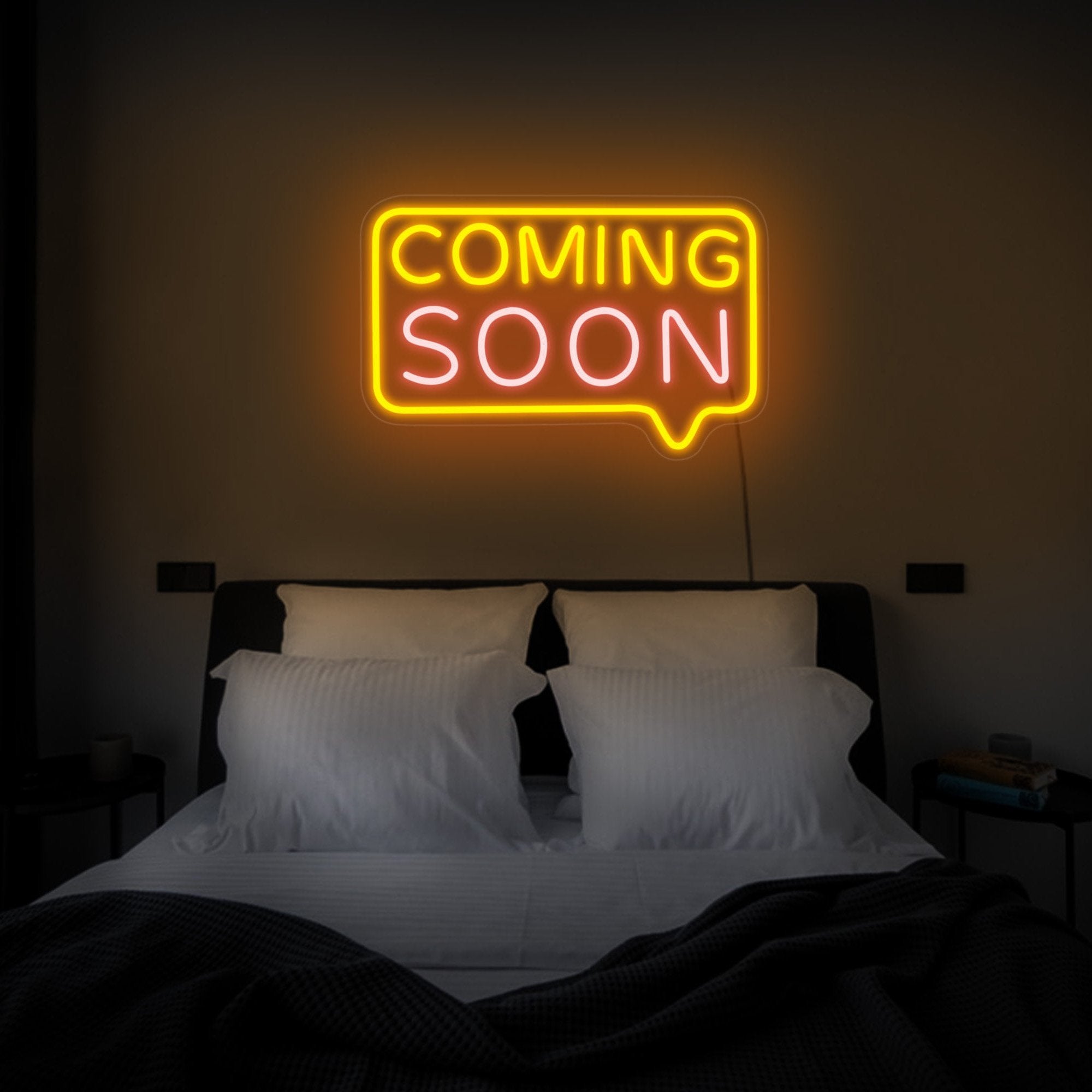 Coming soon neon sign