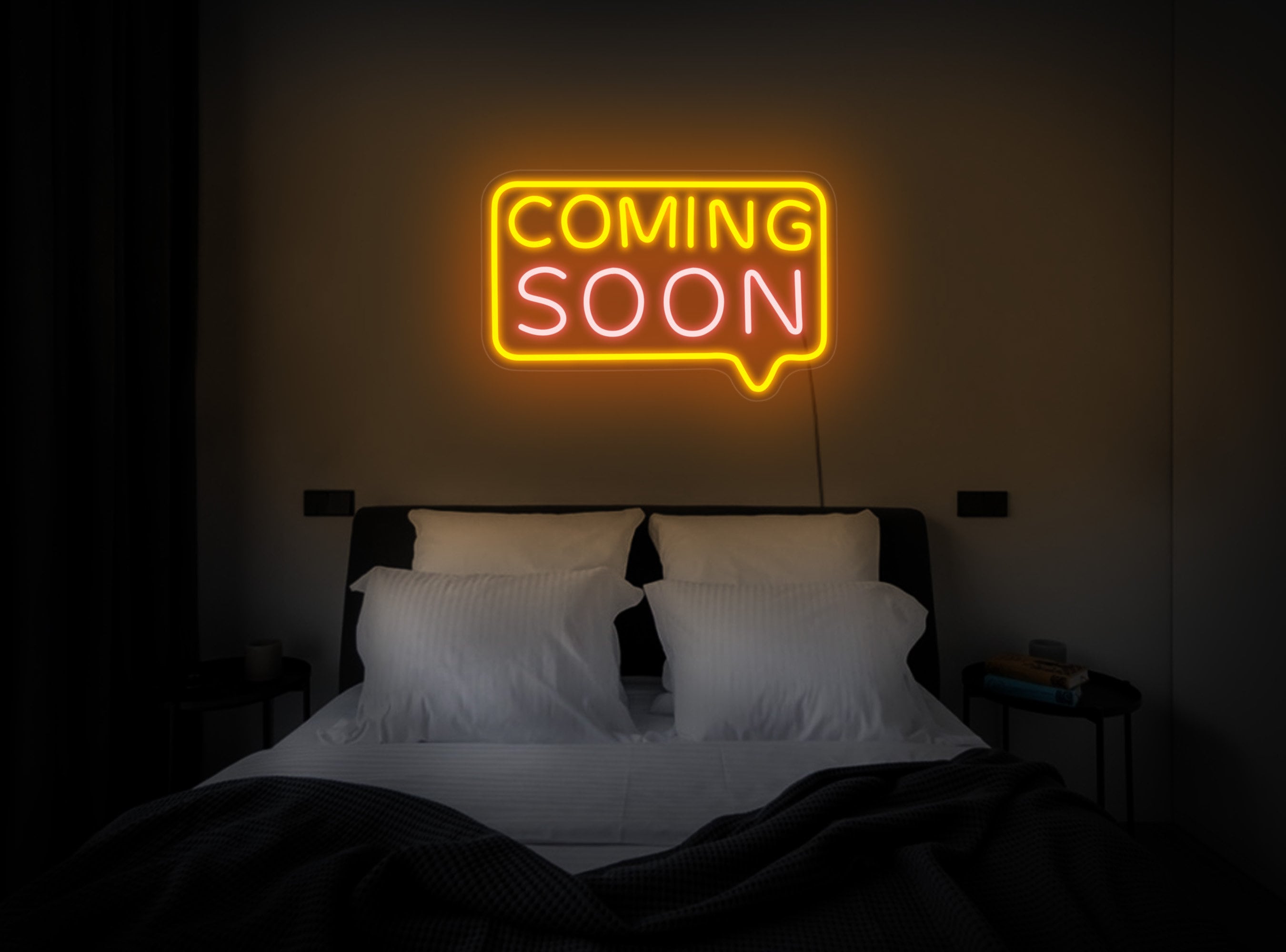 Coming soon neon sign