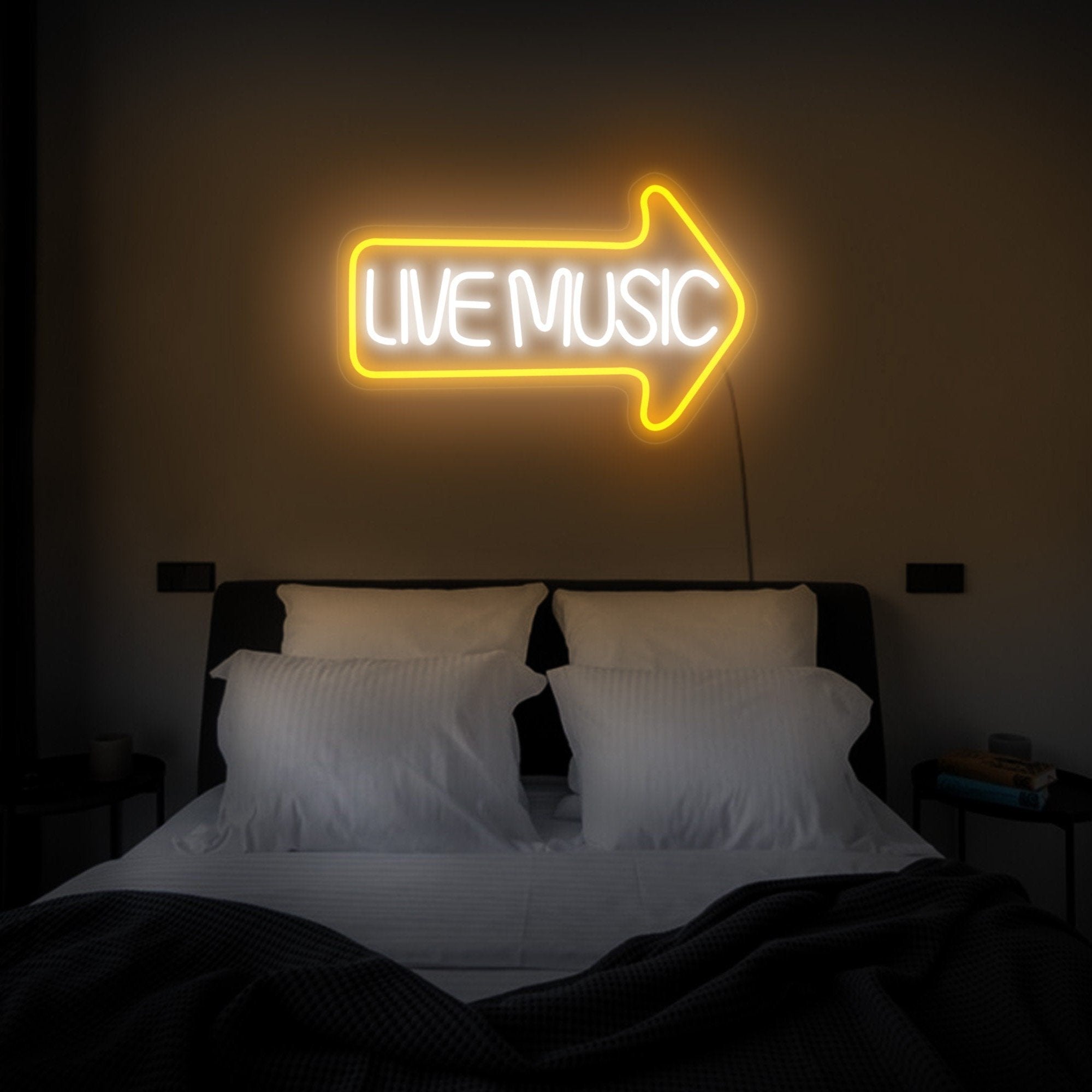 Live music neon sign