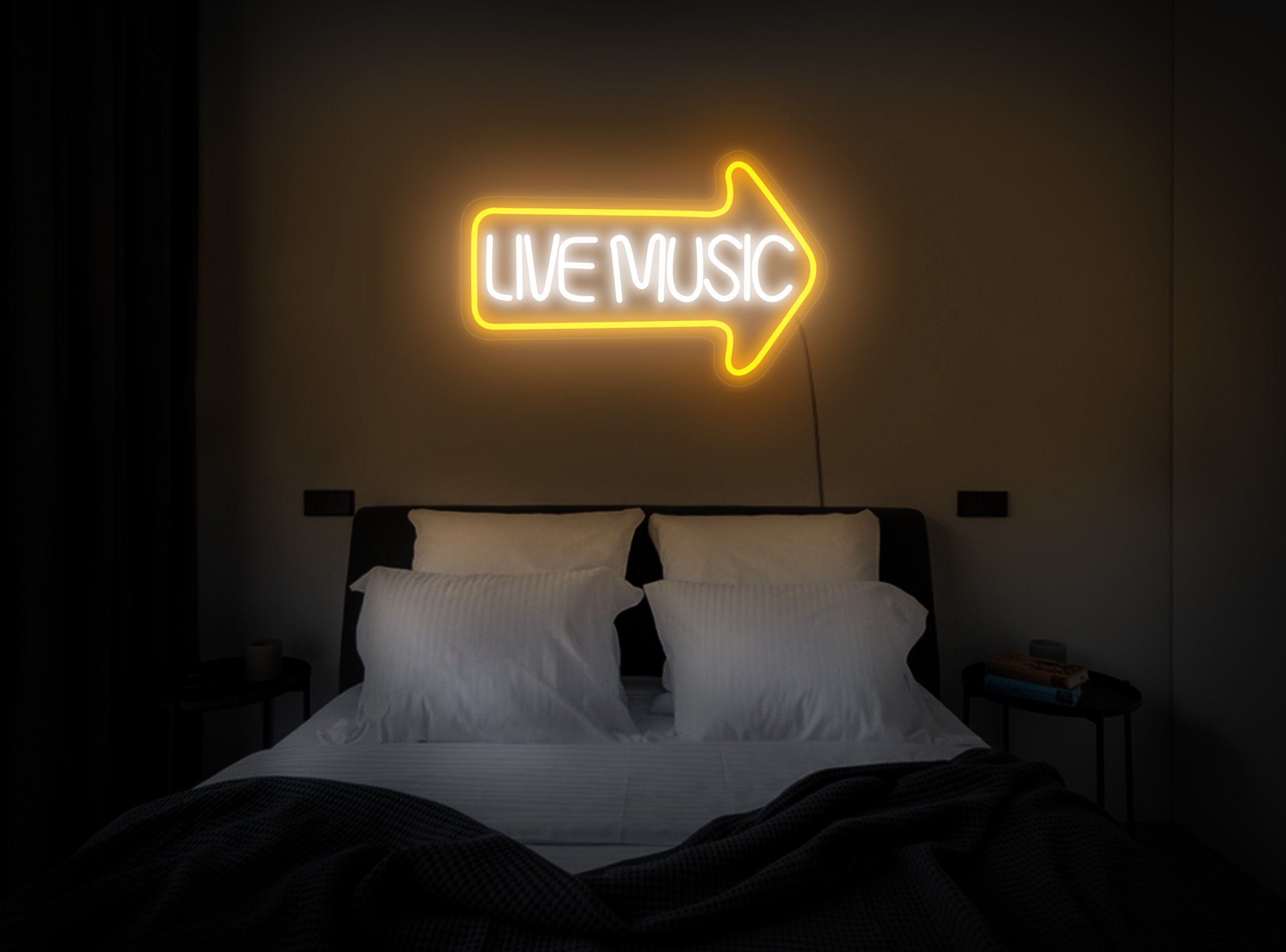 Live music neon sign